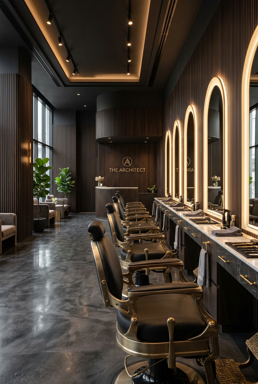 Barber chairs lined up